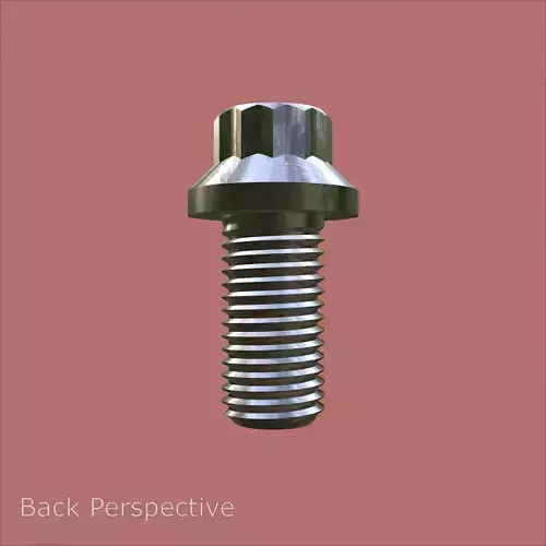 Steel Stained M8 12 Point Bolt 4K PBR 3D model 3