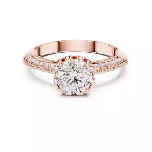 Knife Edge Round Diamond Engagement Wedding Ring 3DM STL Video