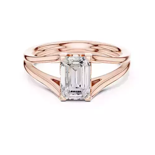 Solitaire Emerald Diamond Split Shank Wedding Ring 3DM STL Video