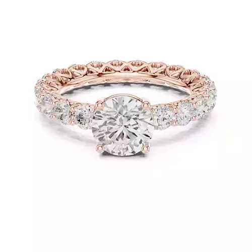 Heart Design On Side Round Cut Wedding Ring 3DM STL Video