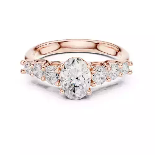 Oval Cut Diamond Seven Stone Wedding Ring 3DM STL Video 3D print model