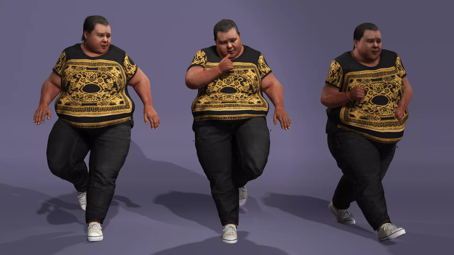 Realistic Chinese livestreamer Liangzi fat boy meta human 3D model_10
