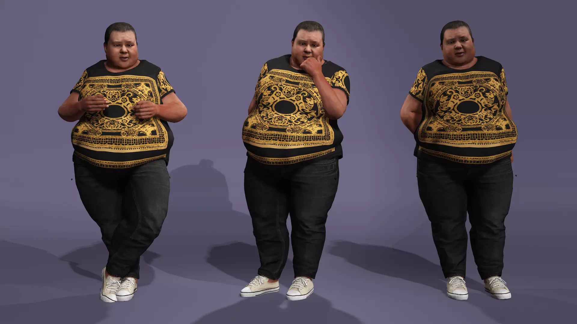 Realistic Chinese livestreamer Liangzi fat boy meta human 3D model_8