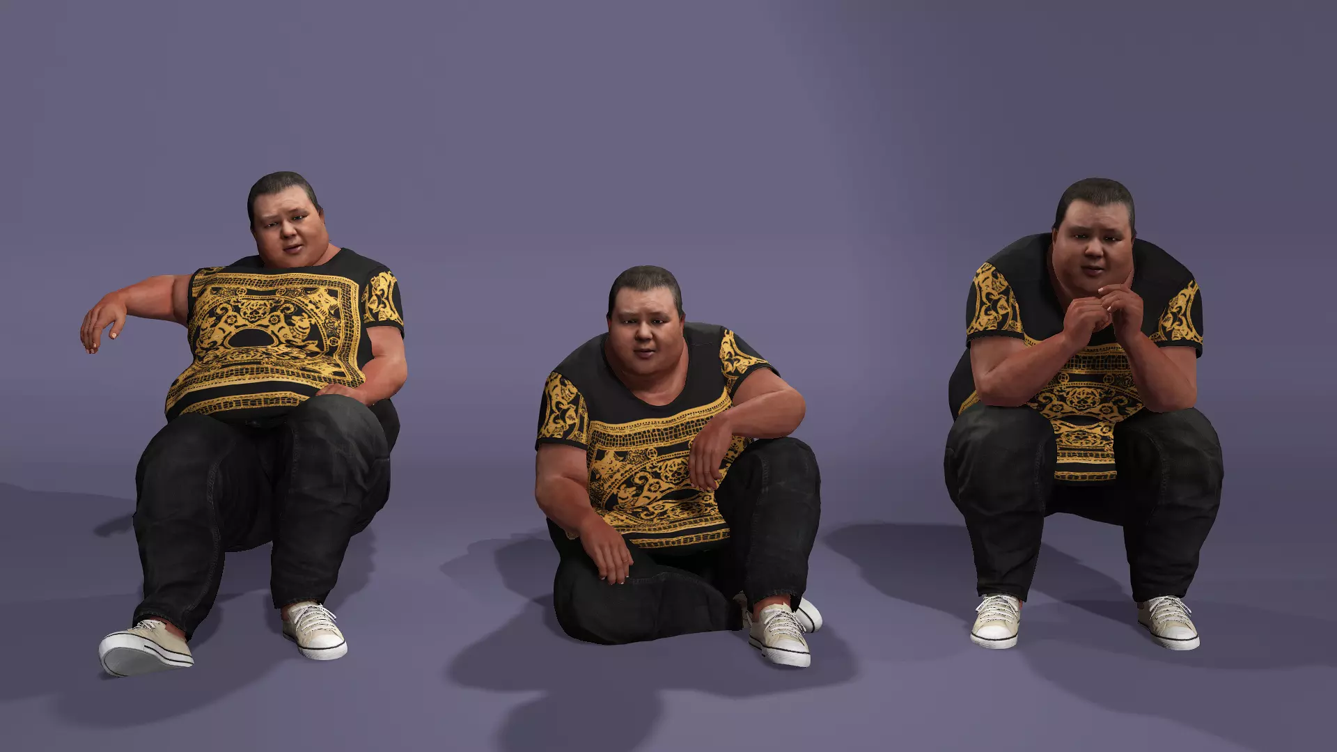 Realistic Chinese livestreamer Liangzi fat boy meta human 3D model_2