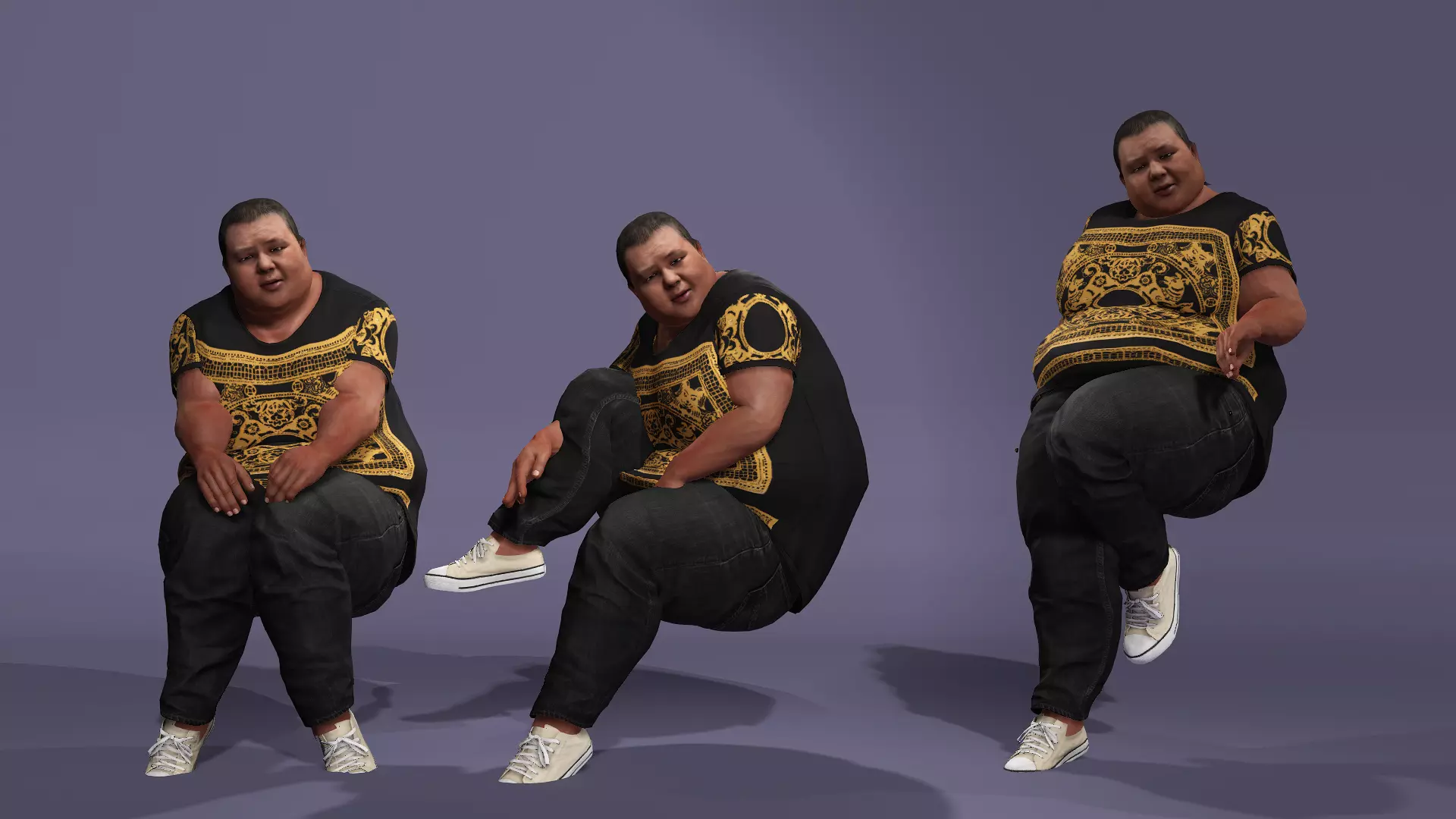 Realistic Chinese livestreamer Liangzi fat boy meta human 3D model_9