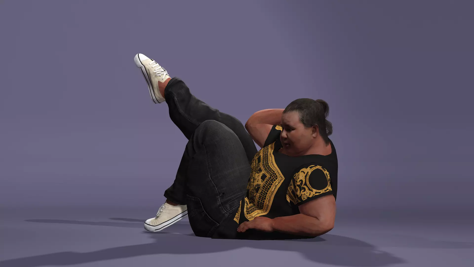 Realistic Chinese livestreamer Liangzi fat boy meta human 3D model_12