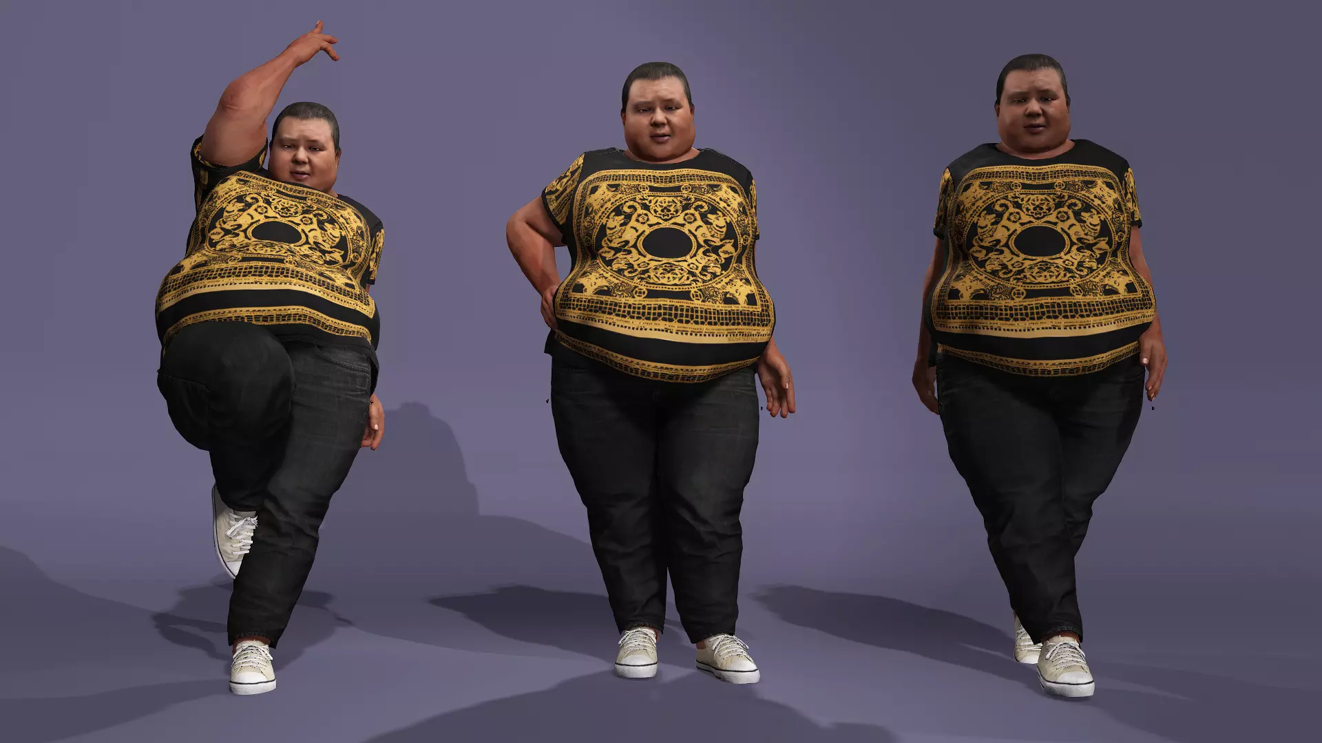 Realistic Chinese livestreamer Liangzi fat boy meta human 3D model_4