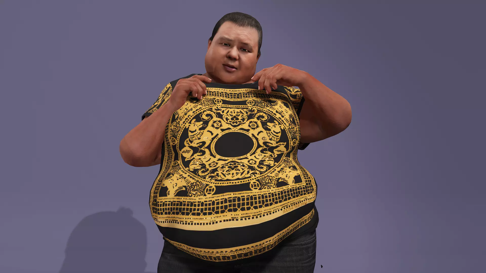 Realistic Chinese livestreamer Liangzi fat boy meta human 3D model_5