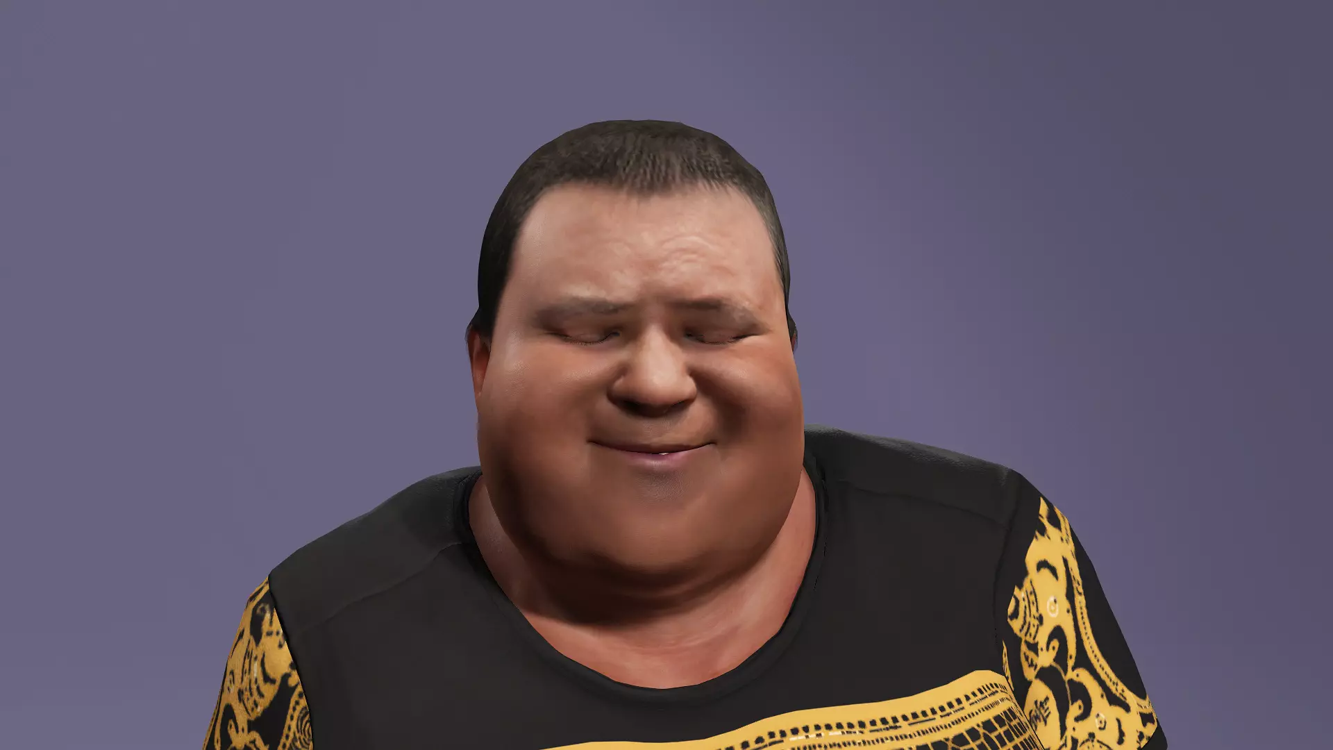 Realistic Chinese livestreamer Liangzi fat boy meta human 3D model_20