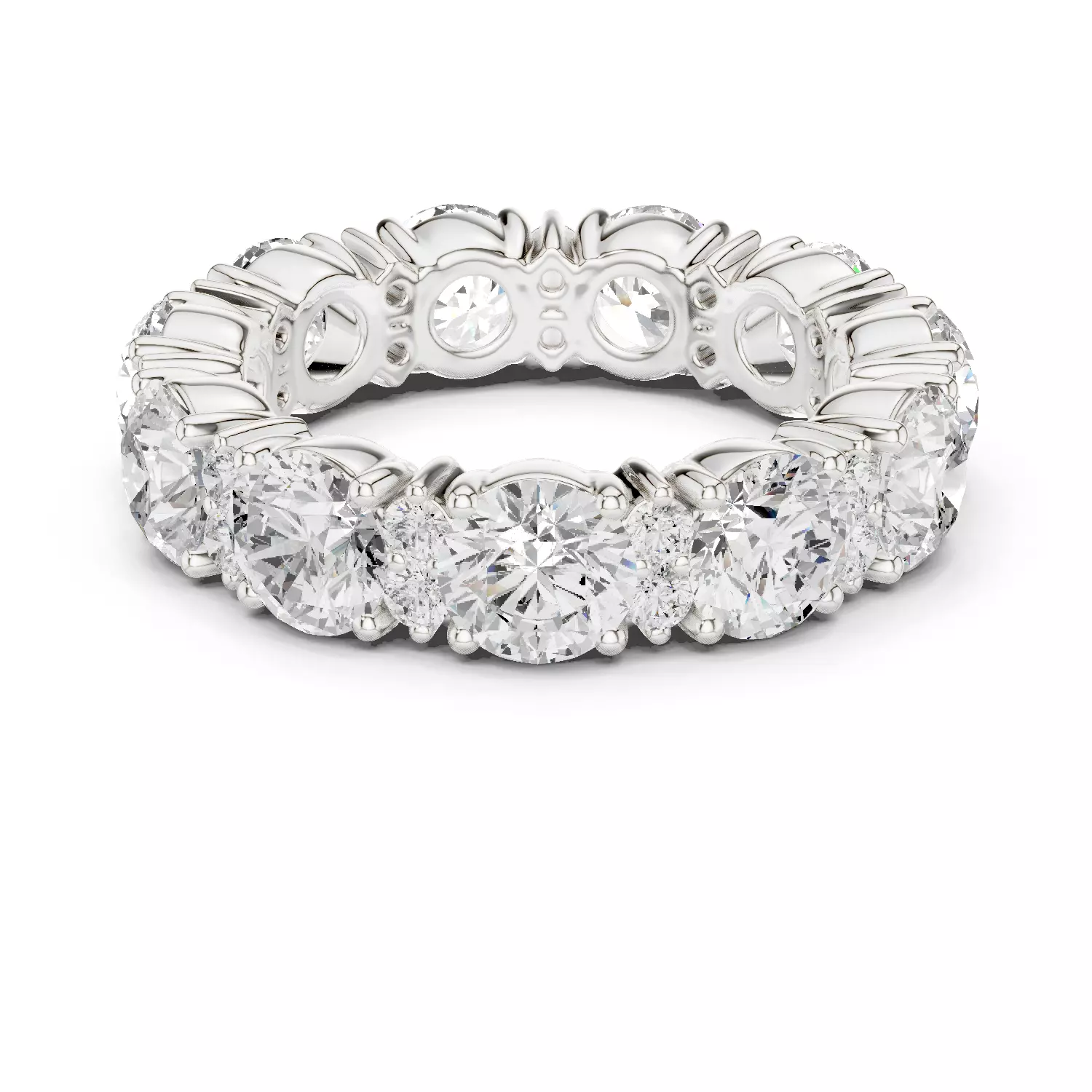 4mm Round Cut Diamond Full Eternity Wedding Band 3DM STL Video 3D print model_14