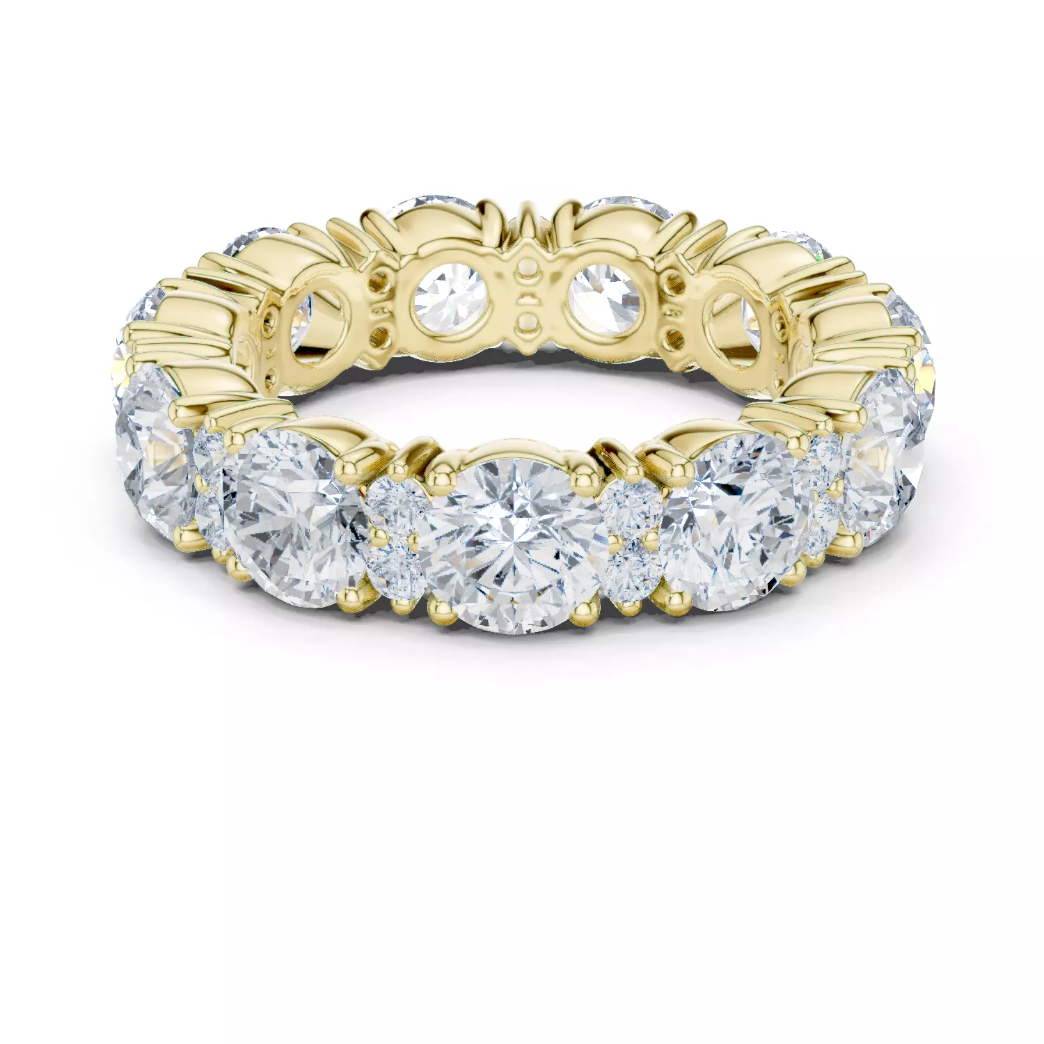 4mm Round Cut Diamond Full Eternity Wedding Band 3DM STL Video 3D print model_13