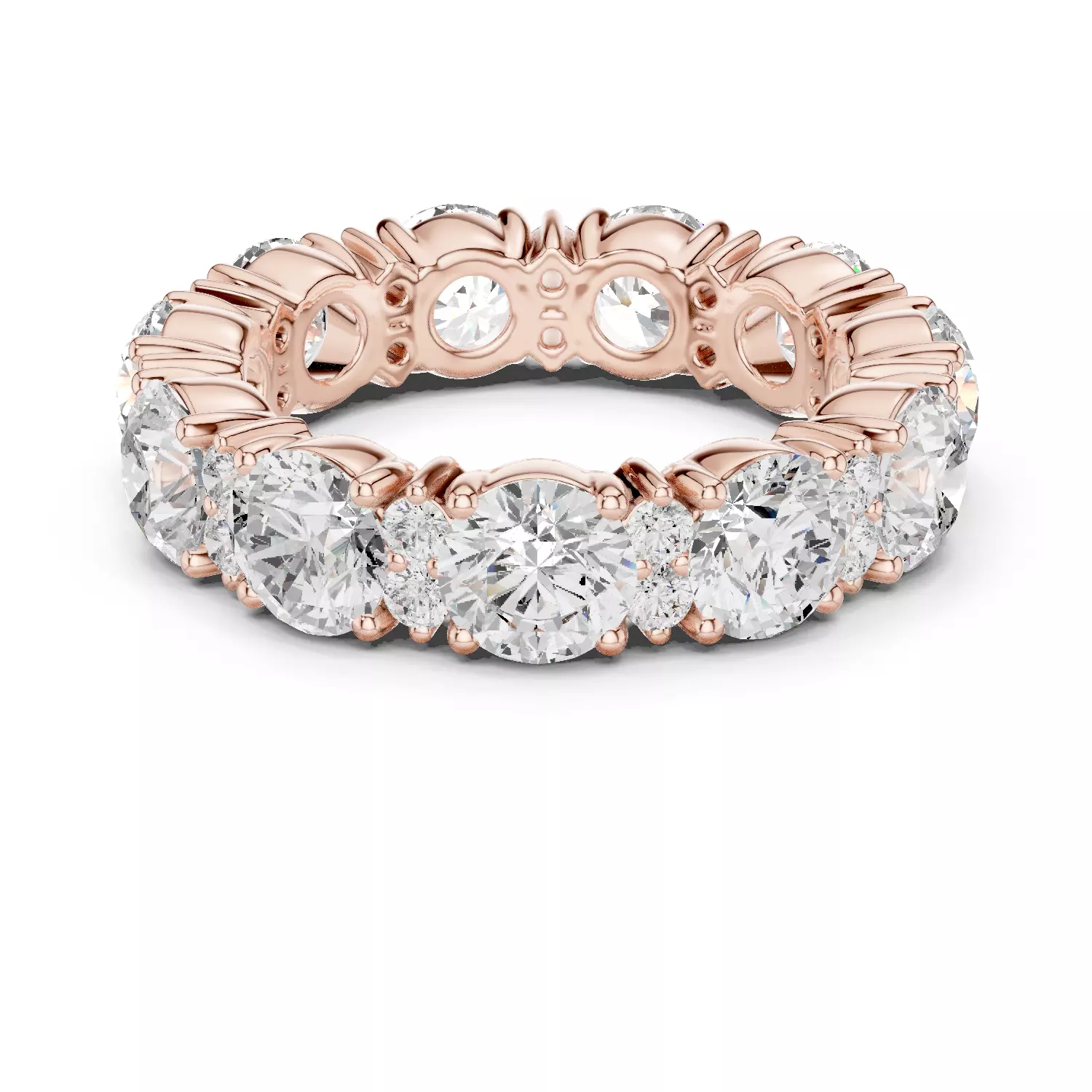 4mm Round Cut Diamond Full Eternity Wedding Band 3DM STL Video 3D print model_12