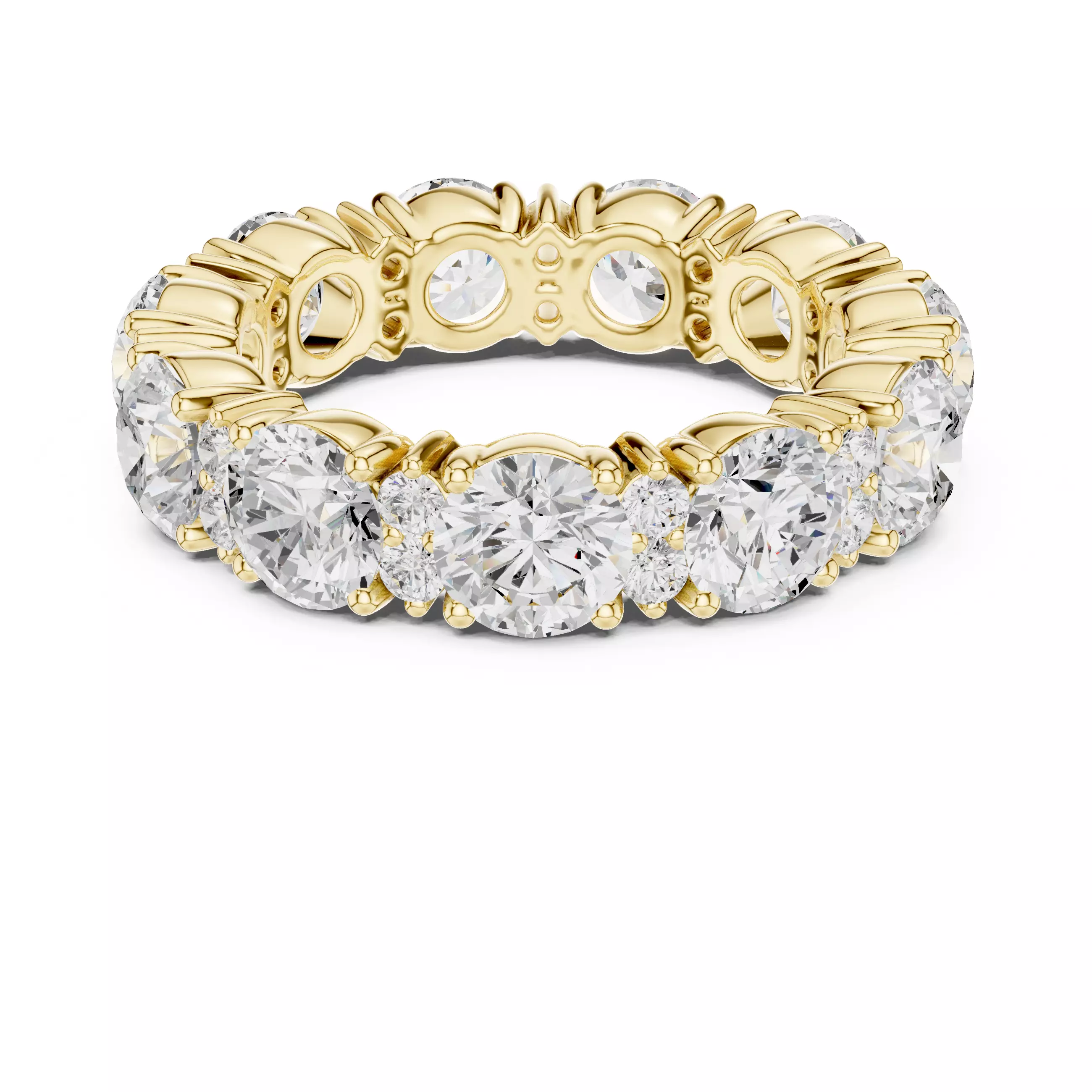 4mm Round Cut Diamond Full Eternity Wedding Band 3DM STL Video 3D print model_8