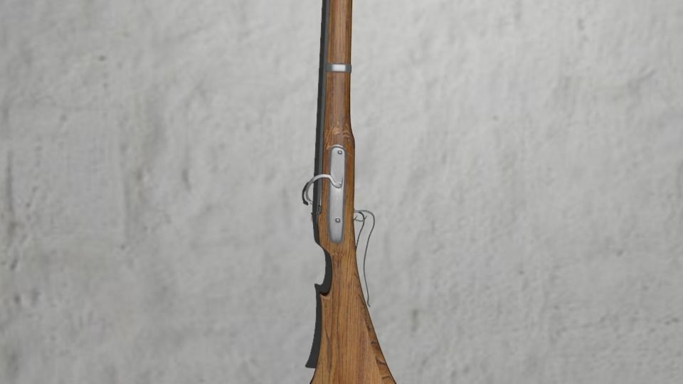 Matchlock musket or arquebus Free 3D model_3