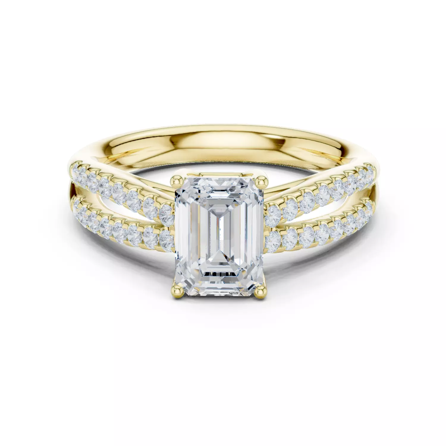 1CT Radiant Split Shank Engagement Wedding Ring 3DM STL Video 3D print model_14