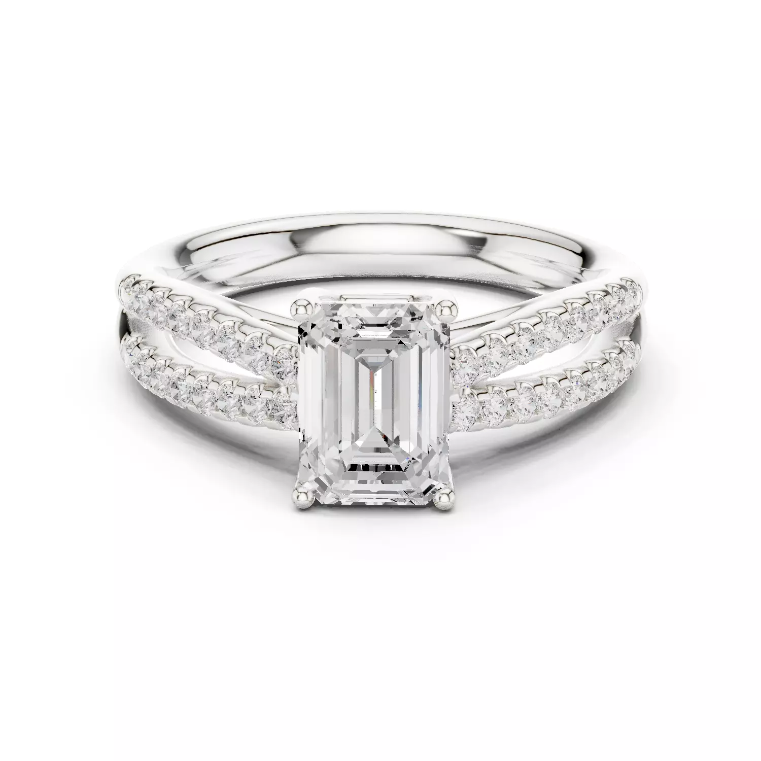 1CT Radiant Split Shank Engagement Wedding Ring 3DM STL Video 3D print model_13