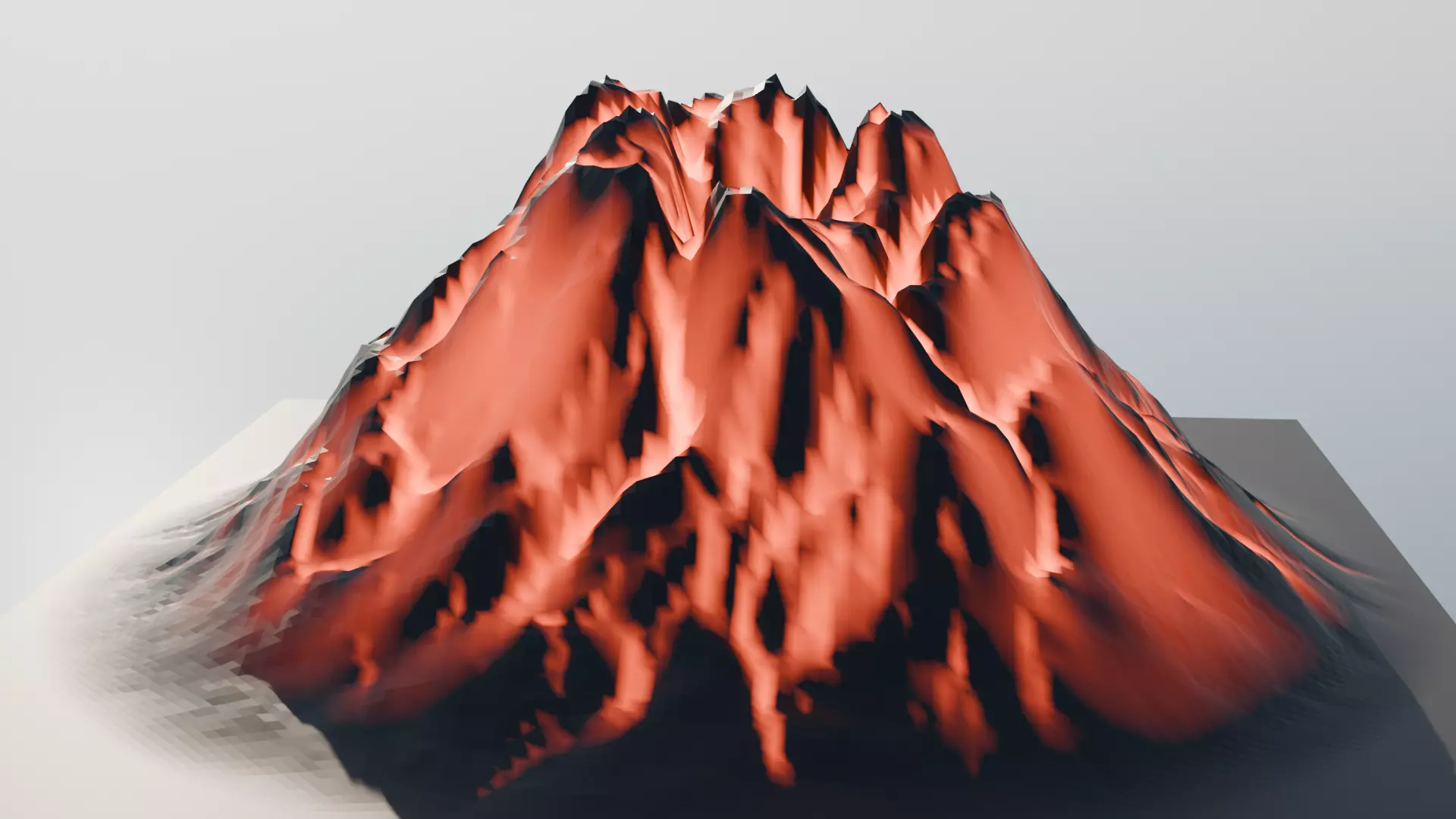 volcano Low-poly 3D model_0