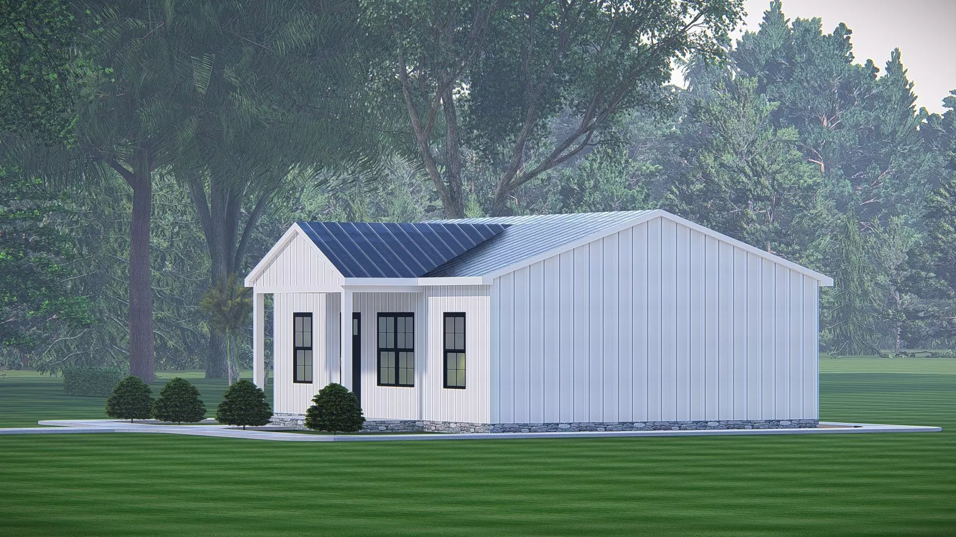 Modern Barndominium 3D Model Barn Style Residence Design 3D model_4
