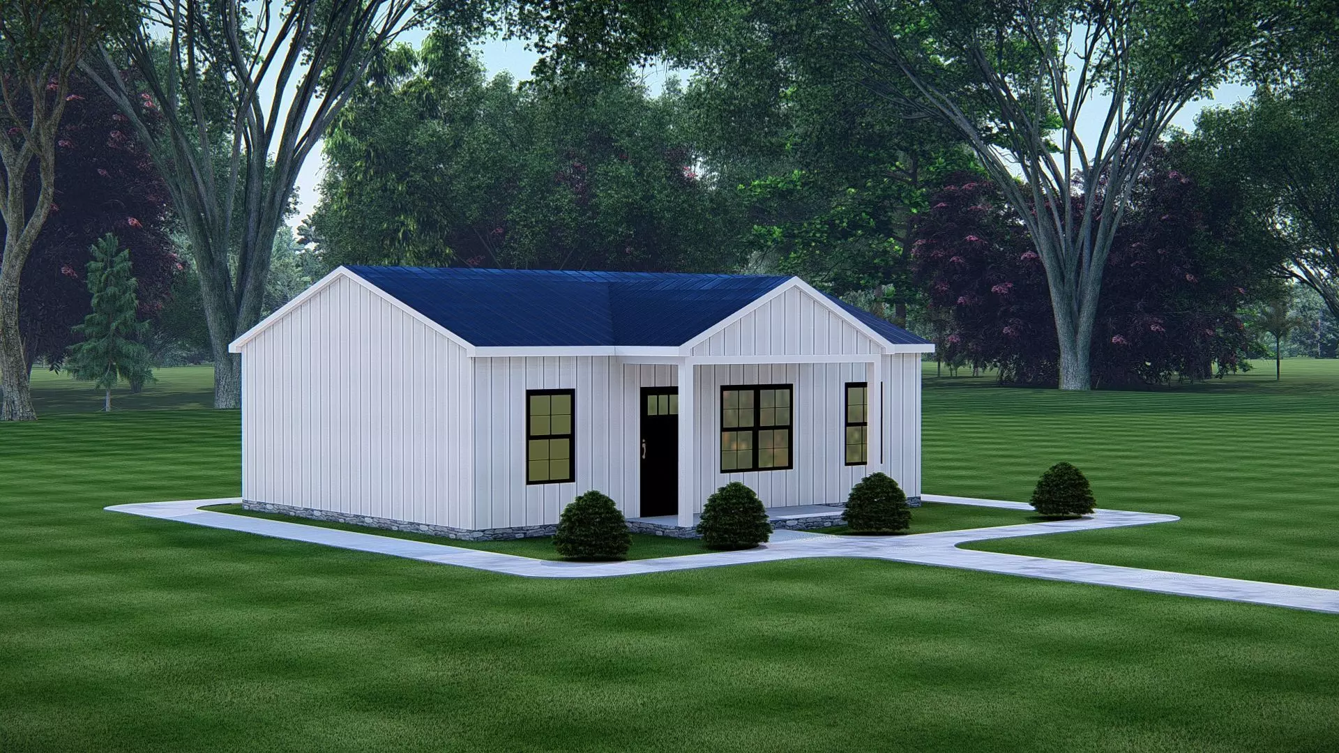 Modern Barndominium 3D Model Barn Style Residence Design 3D model_5