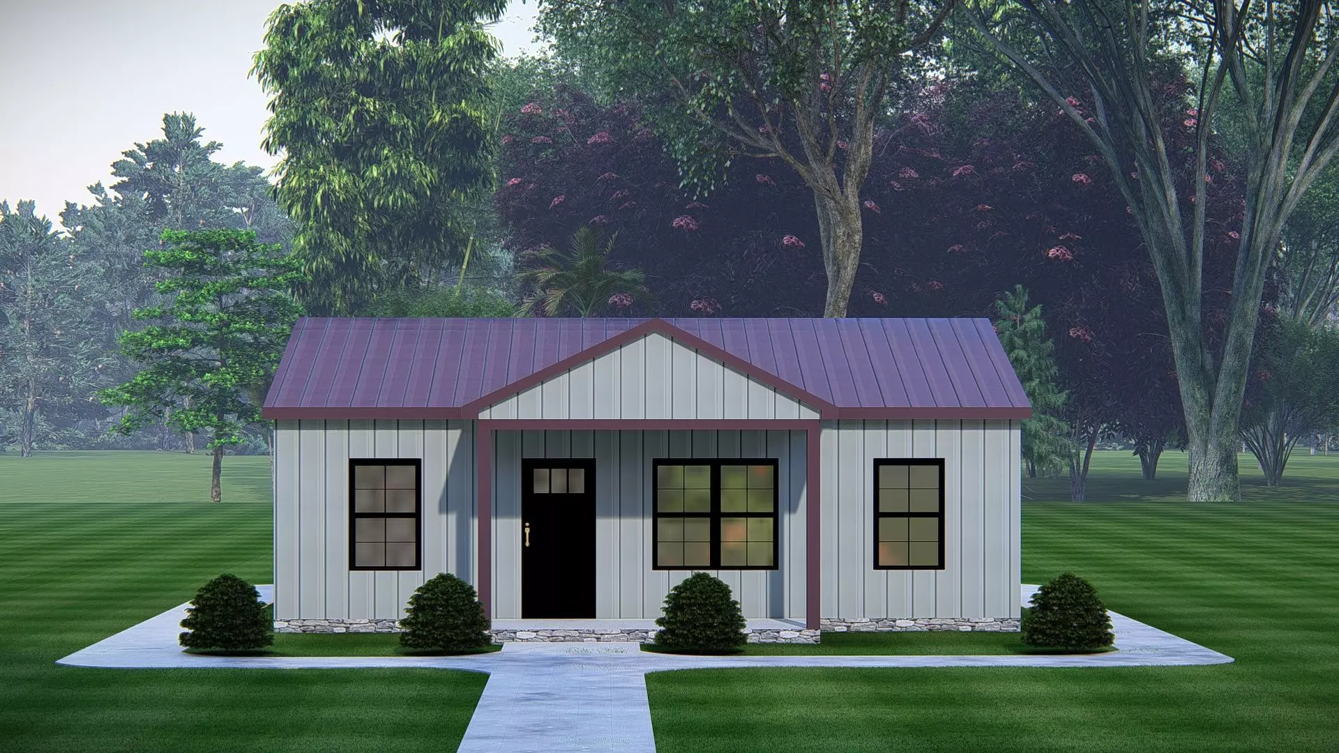 Modern Barndominium 3D Model Barn Style Residence Design 3D model_3