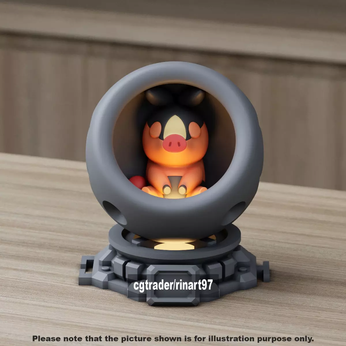 Tepig in healing machine pods 3D print model_8