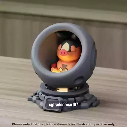 Tepig in healing machine pods 3D print model Tepig in healing machine pods 3D print model