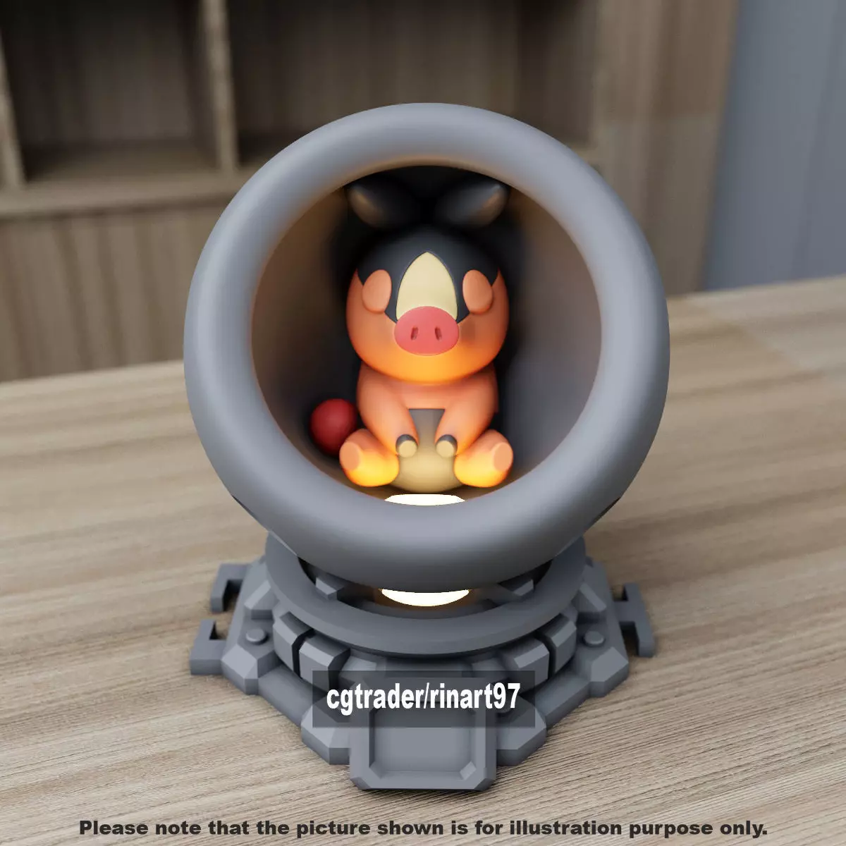 Tepig in healing machine pods 3D print model_2