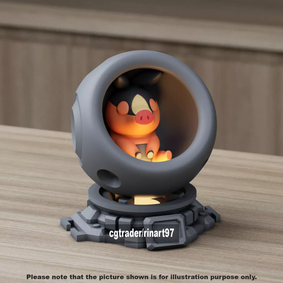 Tepig in healing machine pods 3D print model_10