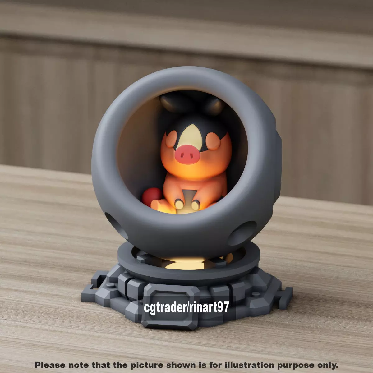 Tepig in healing machine pods 3D print model_7