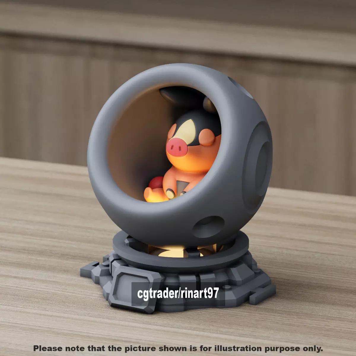 Tepig in healing machine pods 3D print model_14