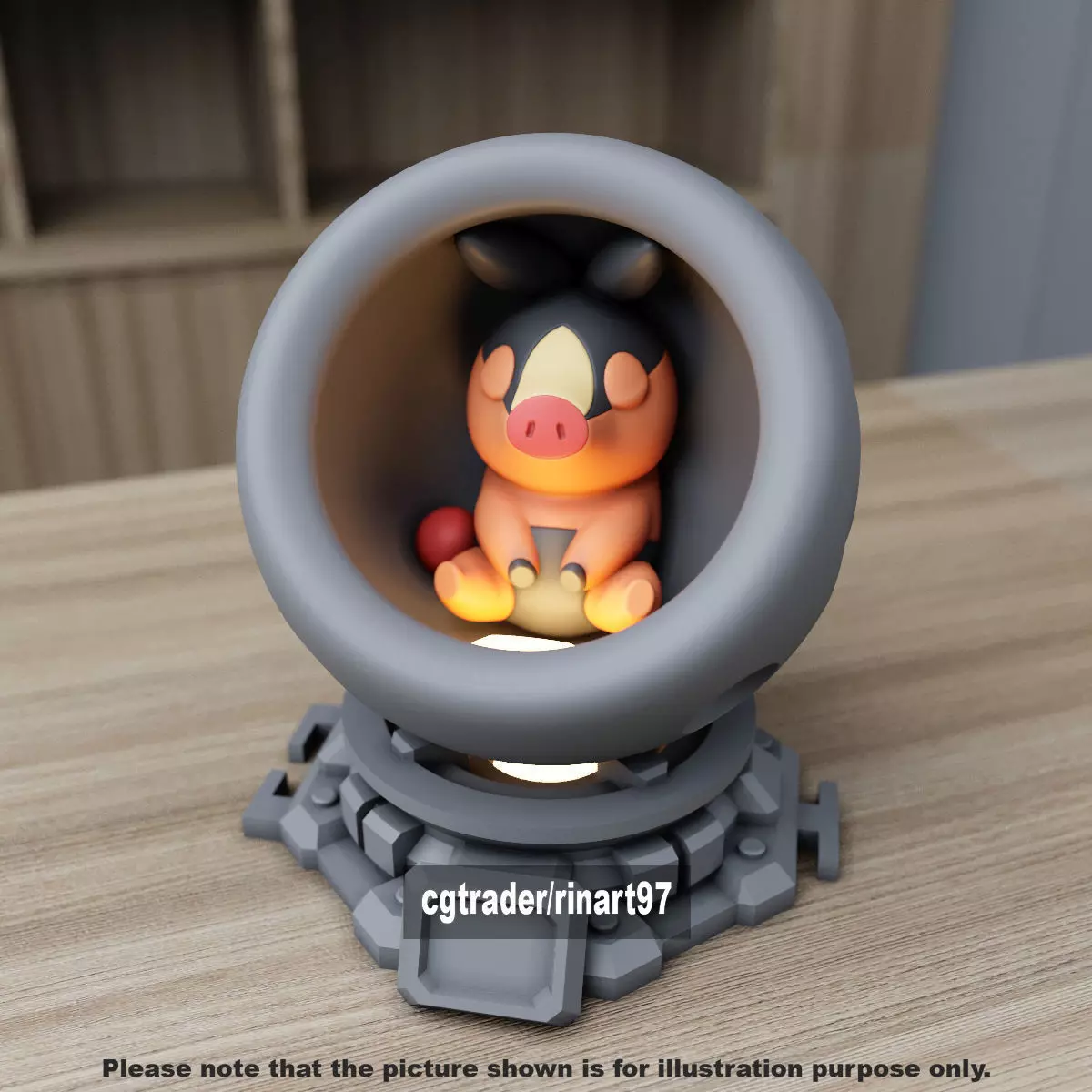 Tepig in healing machine pods 3D print model_3