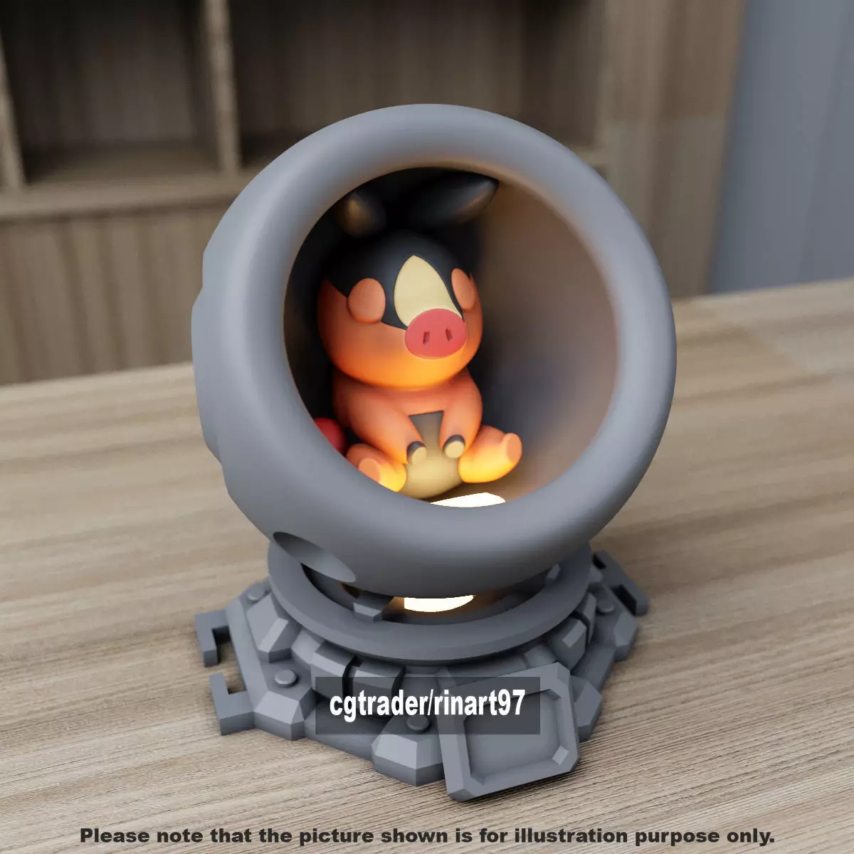 Tepig in healing machine pods 3D print model_6