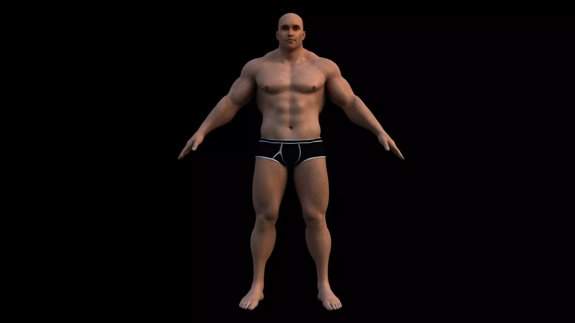 Realistic body builder 3D model_1