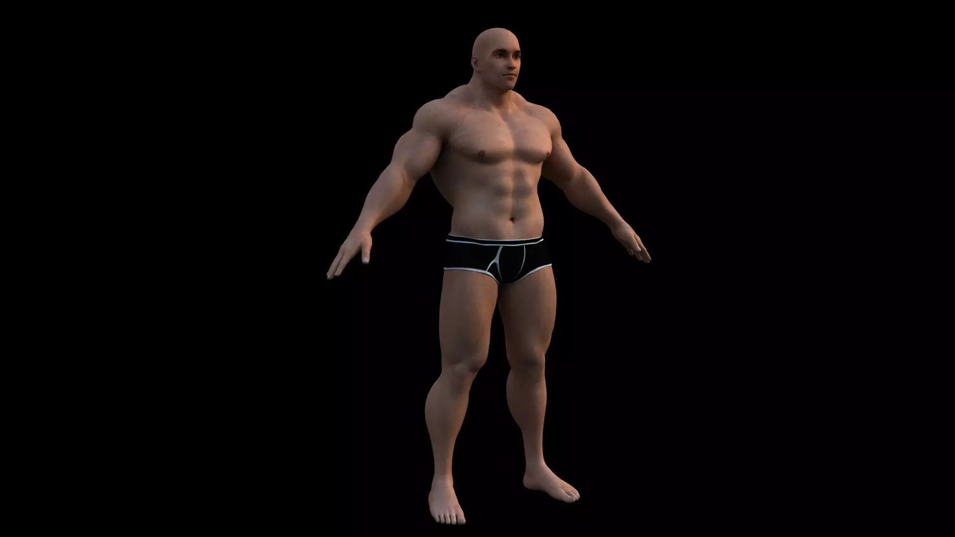 Realistic body builder 3D model_4