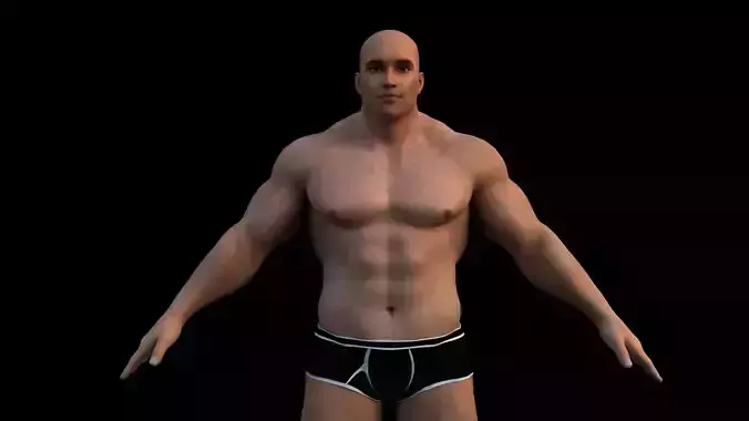 Realistic body builder 3D model