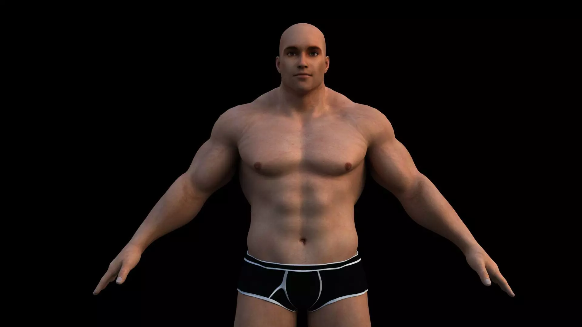 Realistic body builder 3D model_0