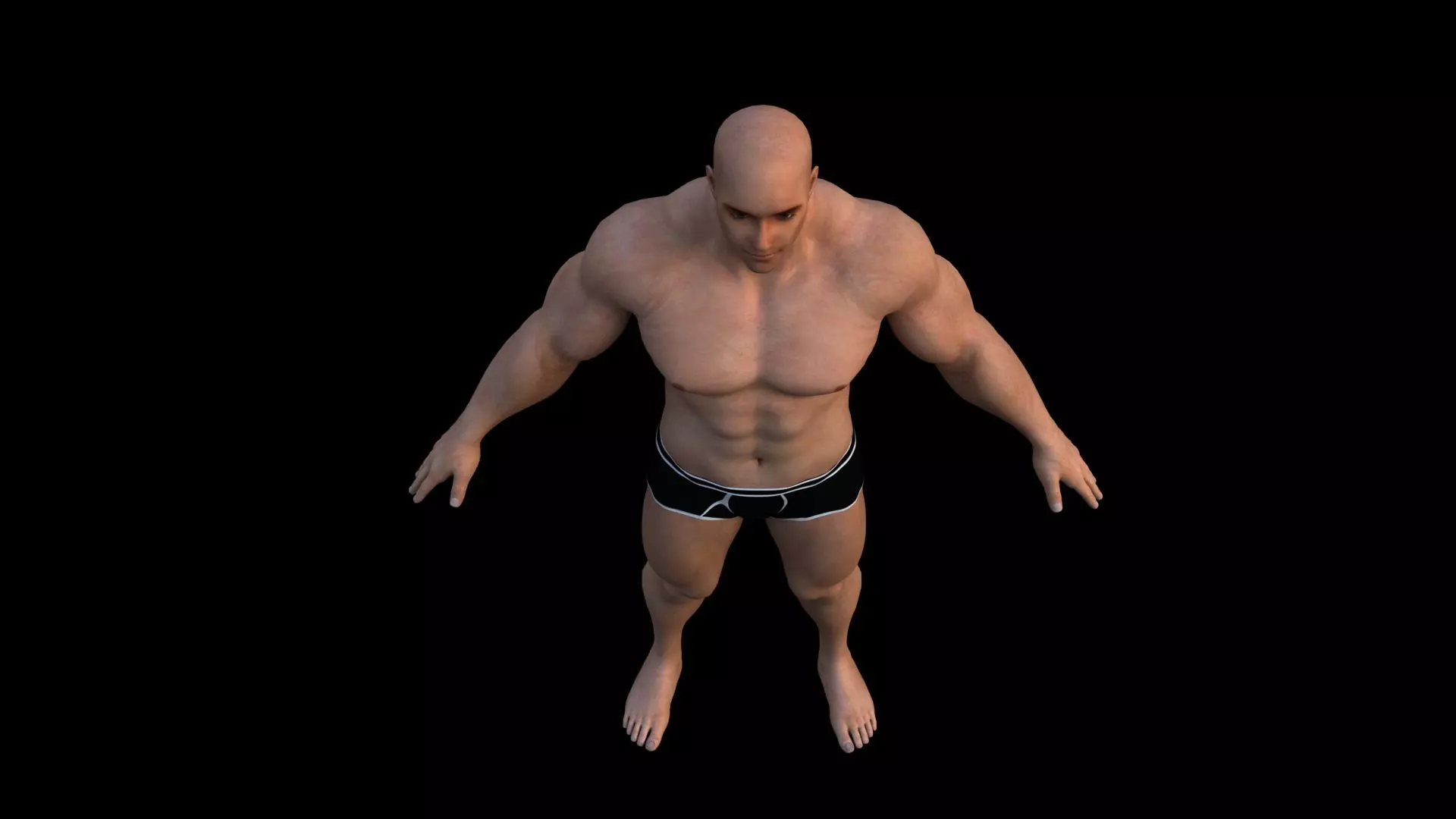Realistic body builder 3D model_5