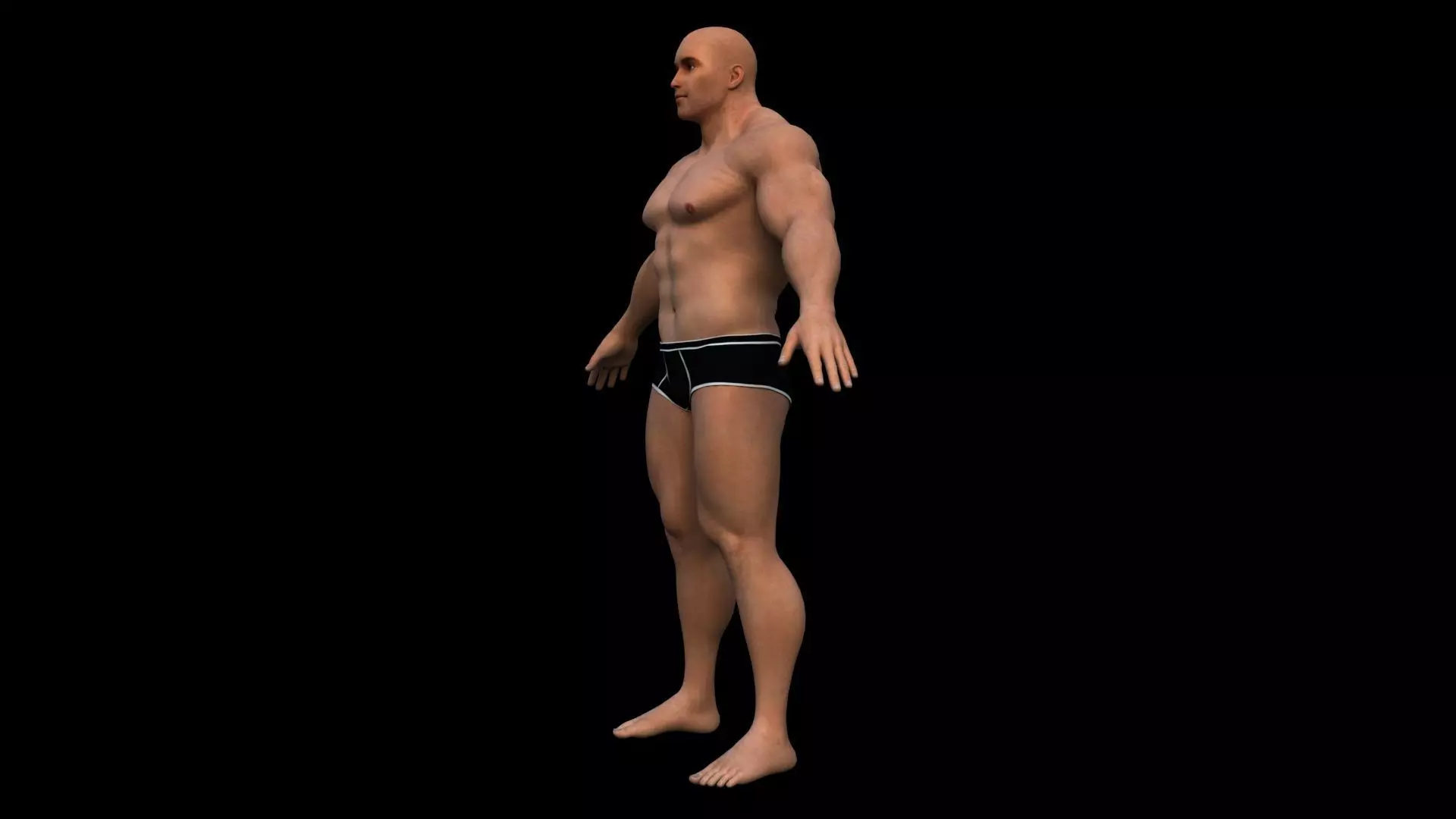 Realistic body builder 3D model_2
