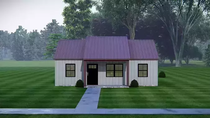 Modern Barndominium 3D Model Barn Style Residence Design