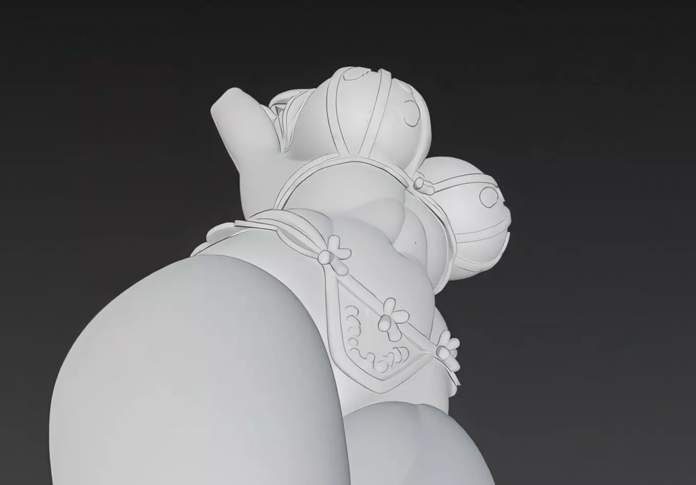Videl Dragon Ball 3D Model in Detailed Lingerie Design 3D print model_27