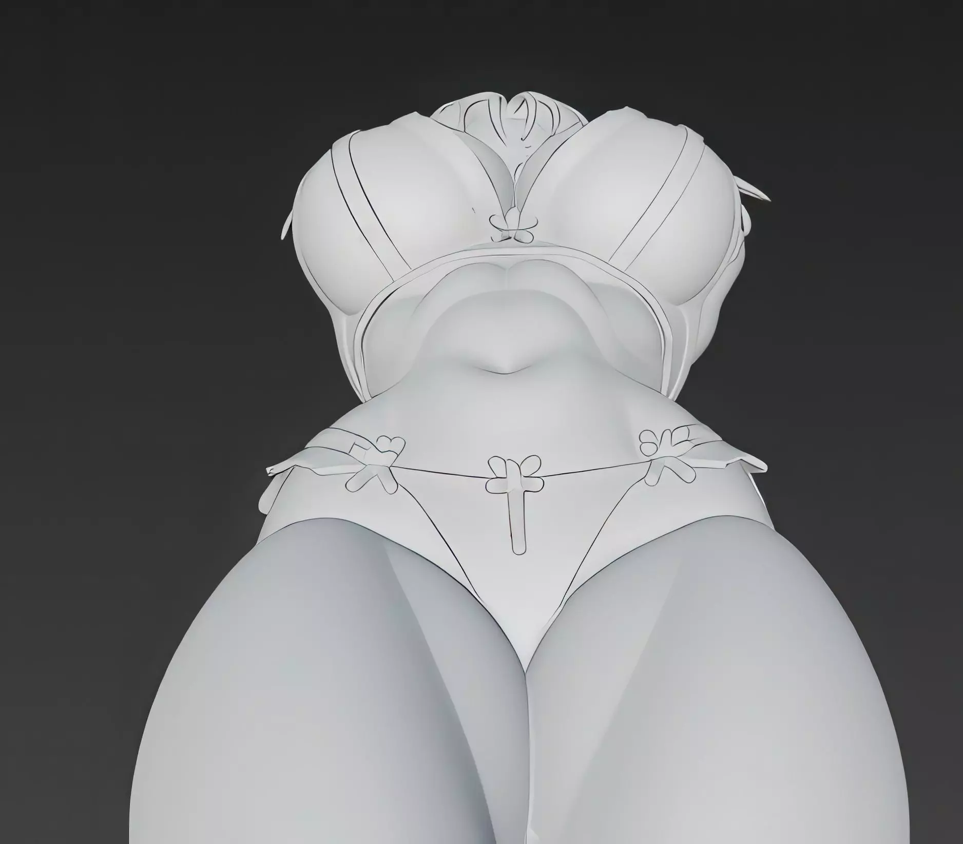 Videl Dragon Ball 3D Model in Detailed Lingerie Design 3D print model_23