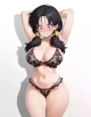Videl Dragon Ball 3D Model in Detailed Lingerie Design