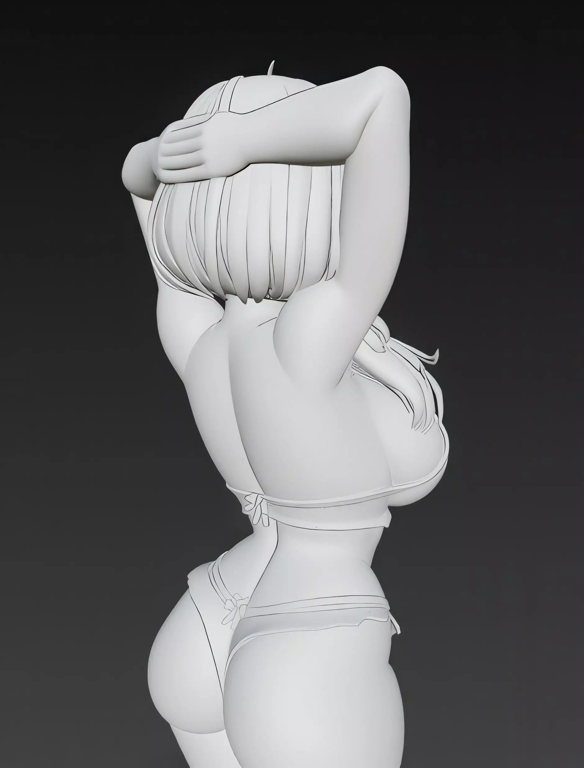 Videl Dragon Ball 3D Model in Detailed Lingerie Design 3D print model_8