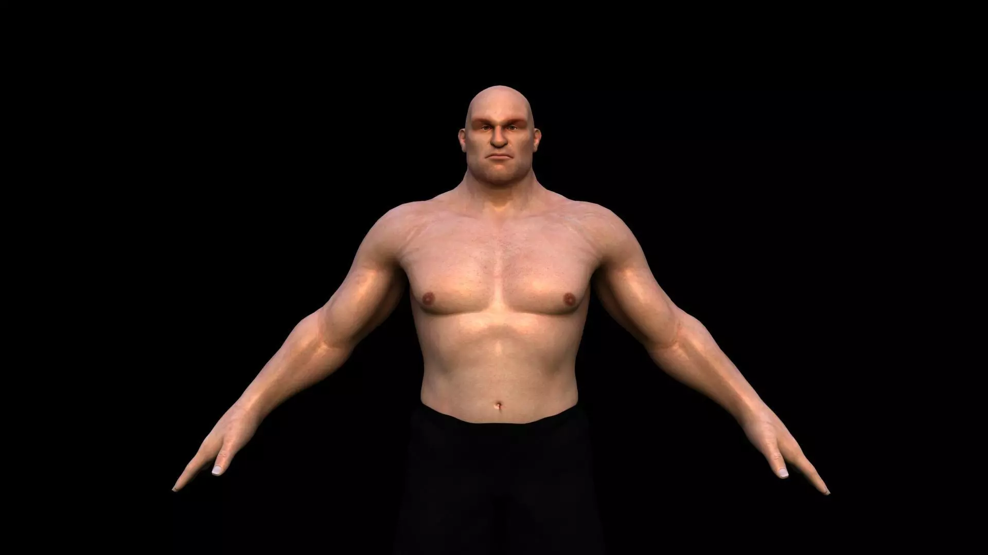Realistic body builder 3D model_0