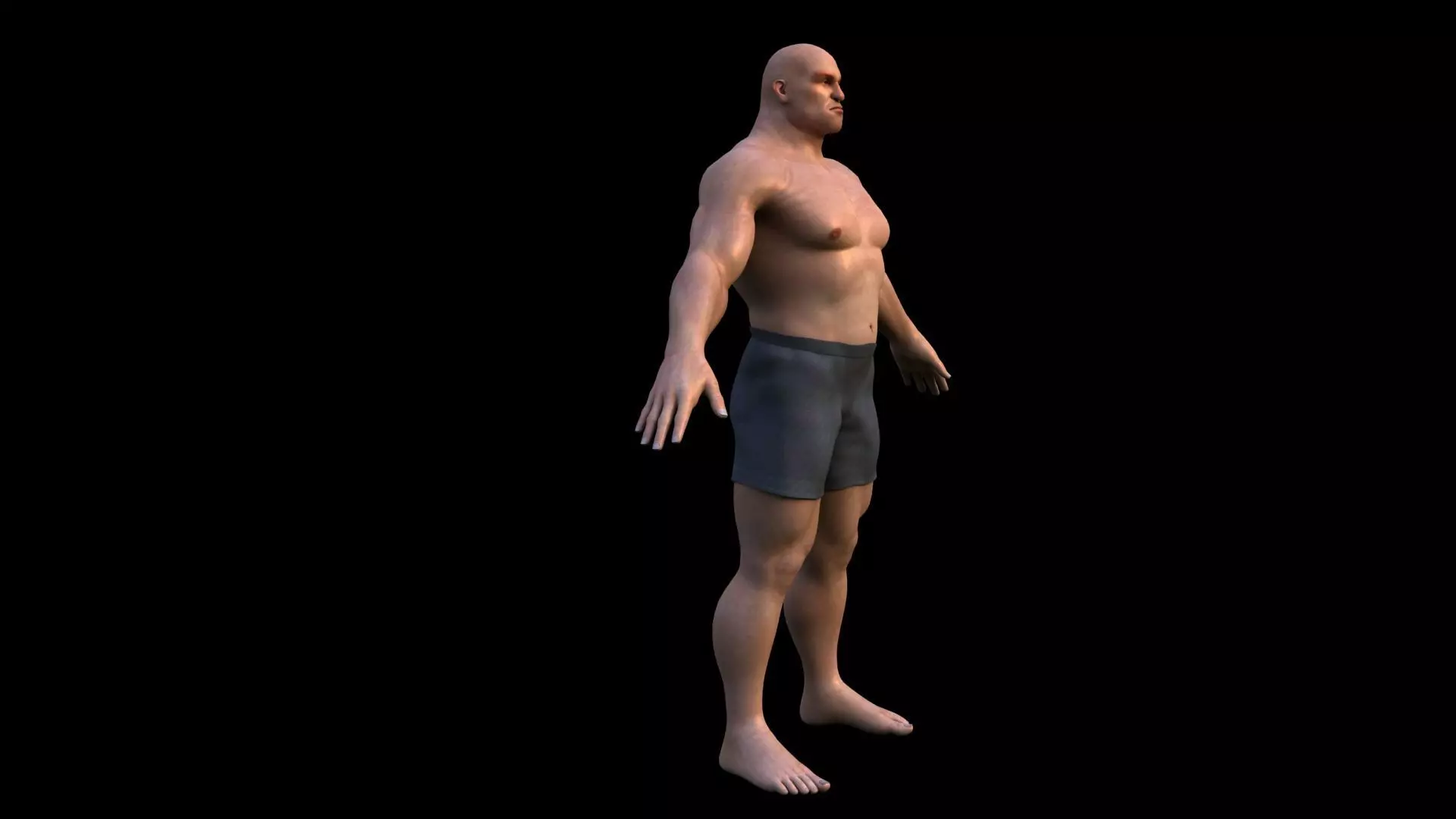 Realistic body builder 3D model_4