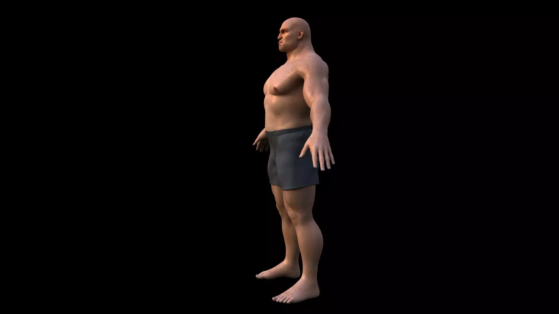Realistic body builder 3D model_2