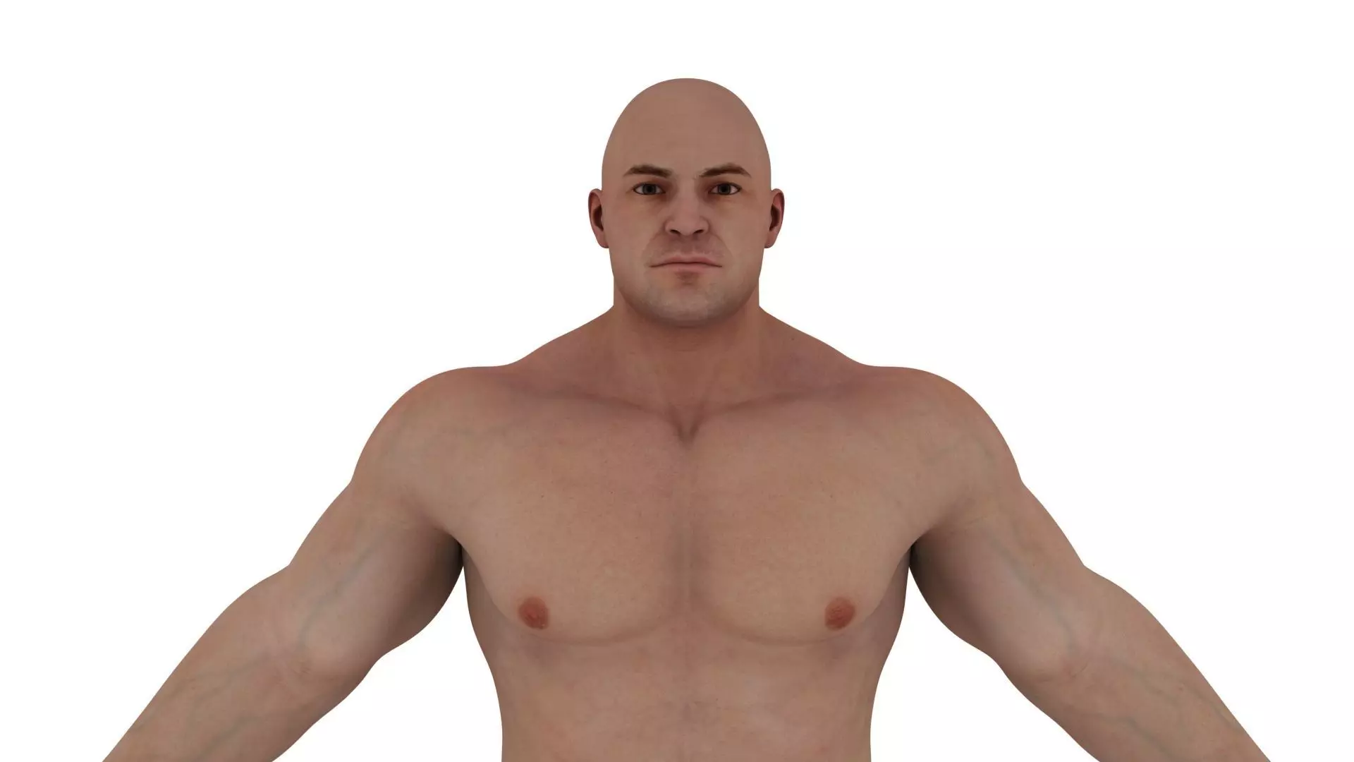 Realistic body builder 3D model_0