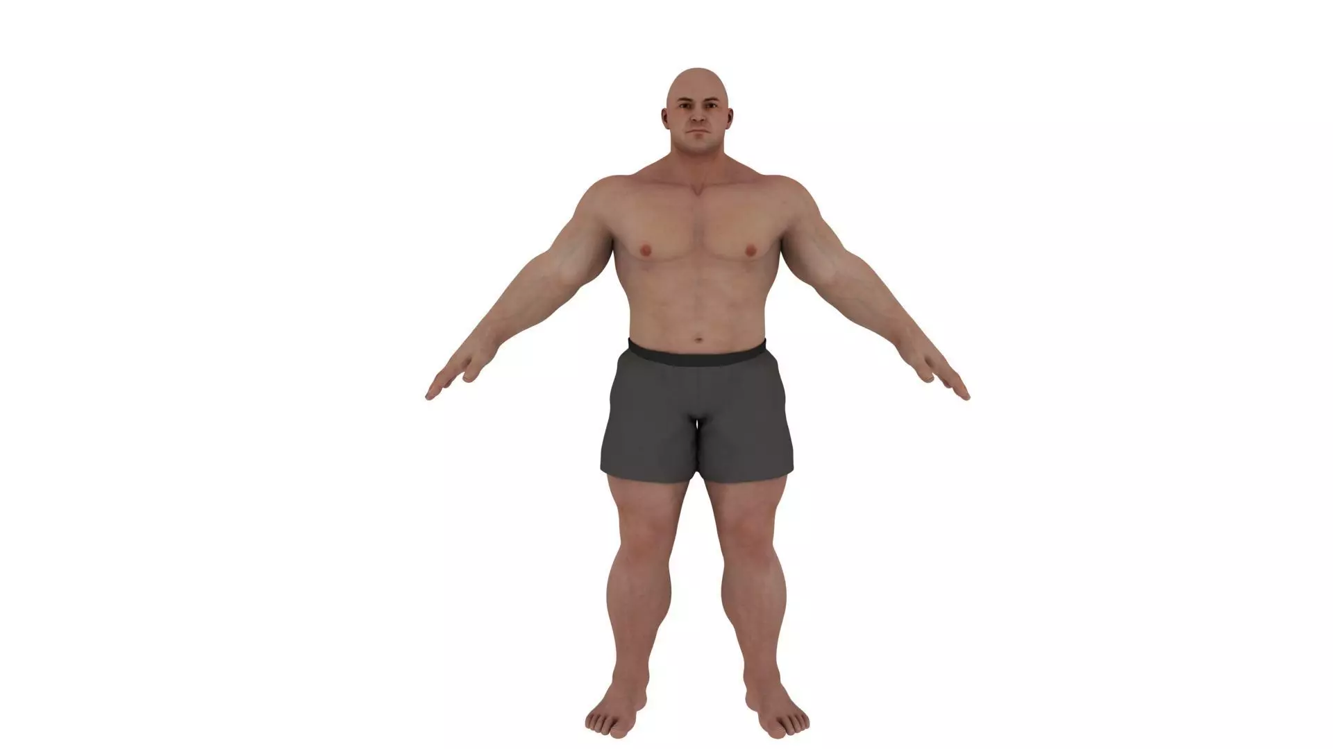 Realistic body builder 3D model_1