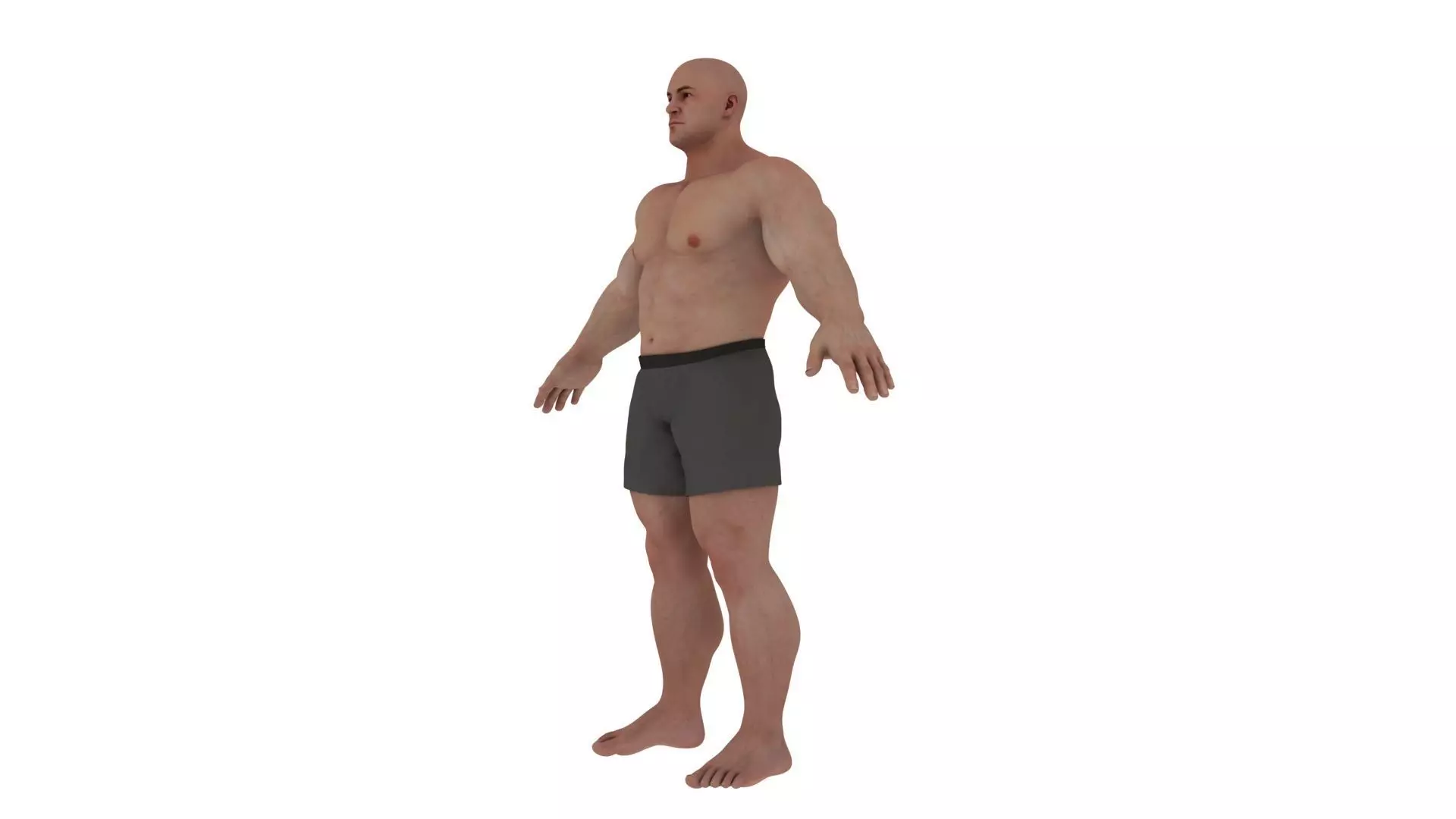 Realistic body builder 3D model_2