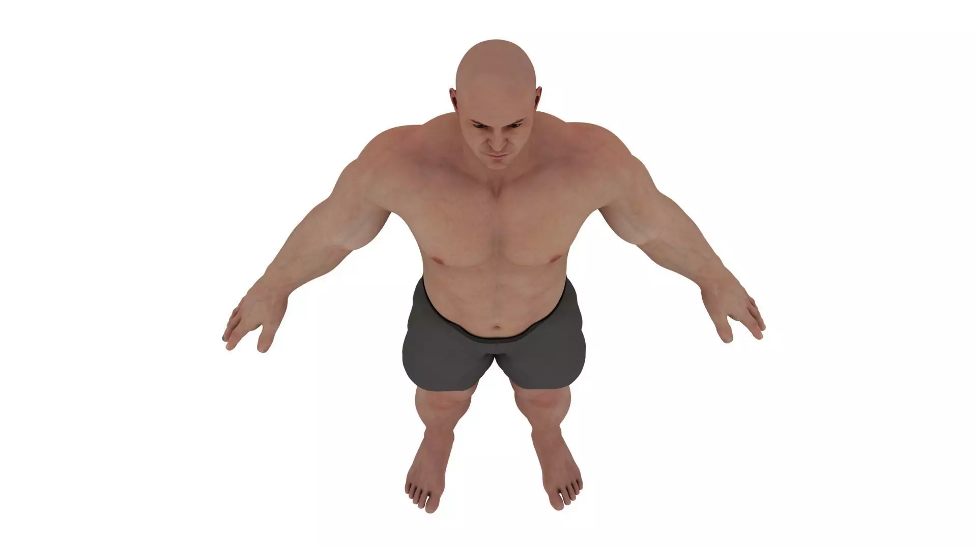 Realistic body builder 3D model_4